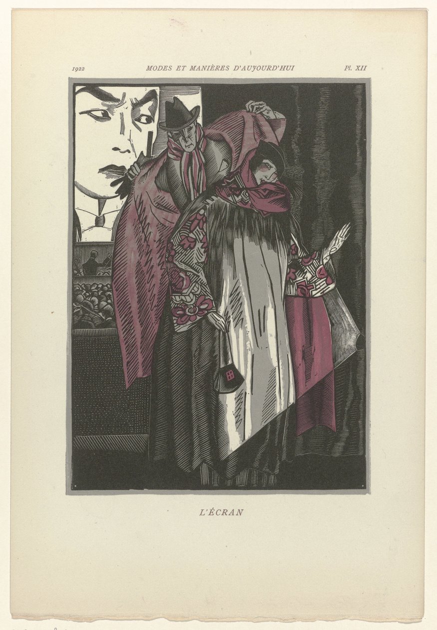 Modes and Manners of Today, 1922, Pl. 12: Skærmen af Fernand Siméon