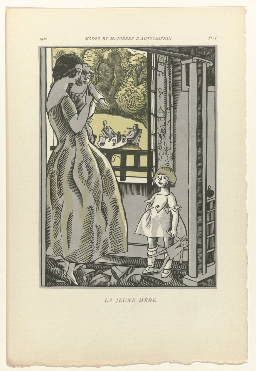 Modes and Manners of Today, 1922, Pl. 1: Den unge mor af Fernand Siméon