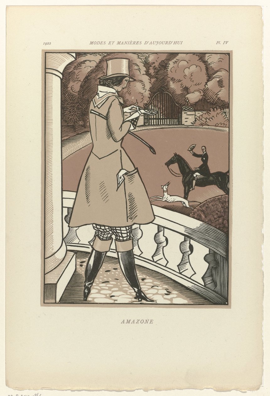Modes and Manners of Today, 1922, Pl. 4: Amazone af Fernand Siméon