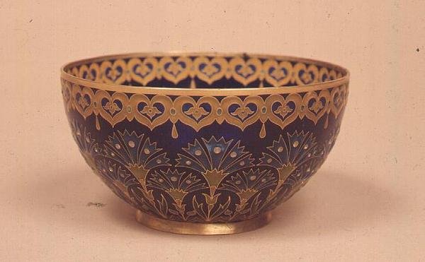 Plique-a-jour-kop, Paris, ca.1893 (sølv forgyldt og emalje) af Fernand Thesmar