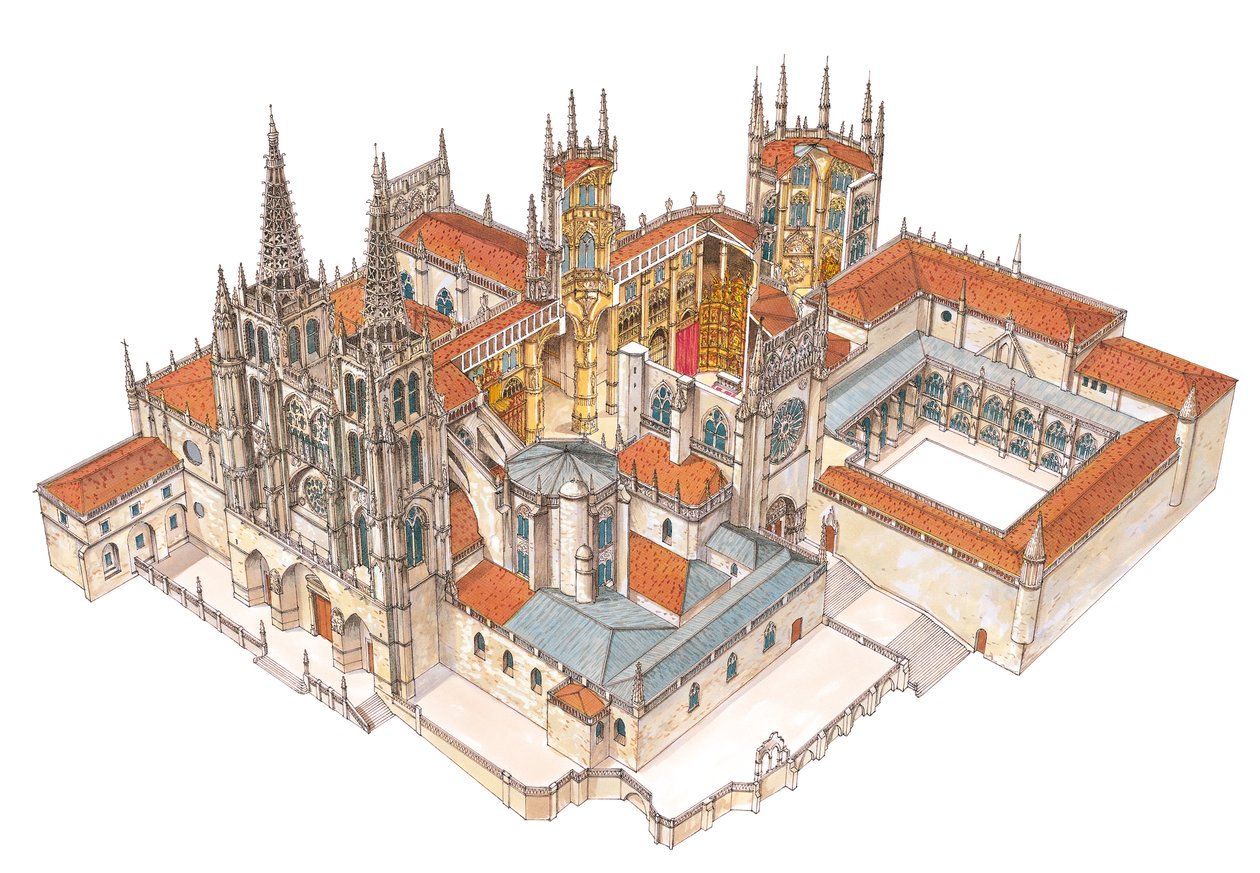 Burgos katedral. Spanien af Fernando Aznar Cenamor