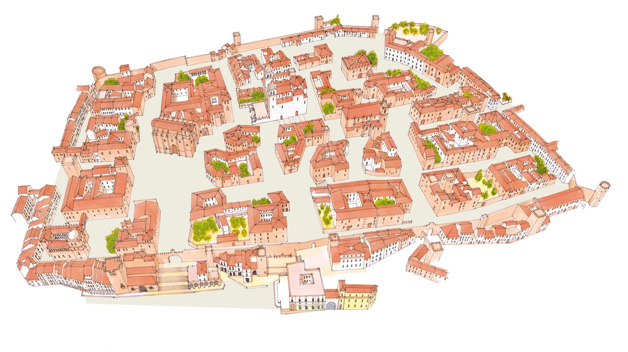 Caceres, Spanien. Middelalderby af Fernando Aznar Cenamor
