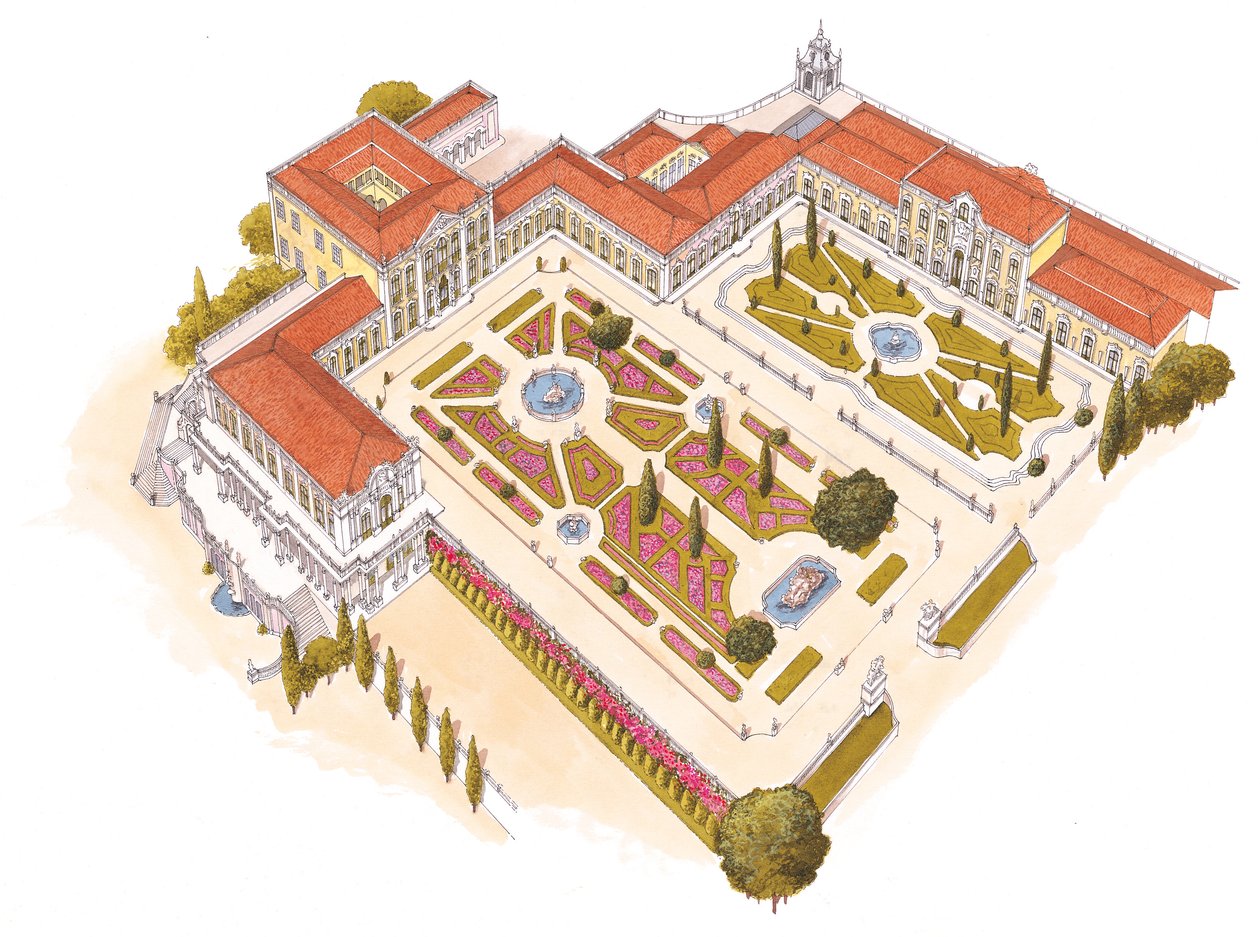 Queluz nationalpalads. Lissabon, Portugal af Fernando Aznar Cenamor