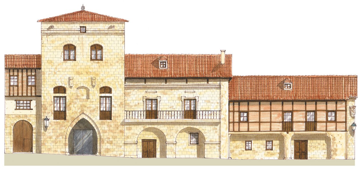 Traditionelle huse. Santillana del Mar, Cantabria, Spanien af Fernando Aznar Cenamor