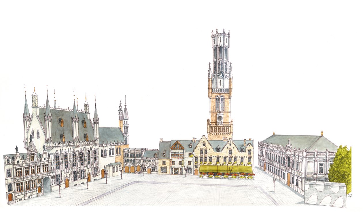 Burgpladsen. Brugge, Belgien. af Fernando Aznar Cenamor