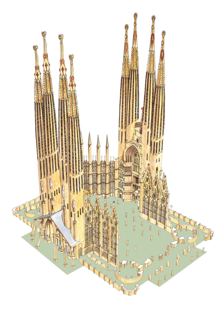 Den hellige familie, Antonio Gaudi. Barcelona, Spanien af Fernando Aznar Cenamor