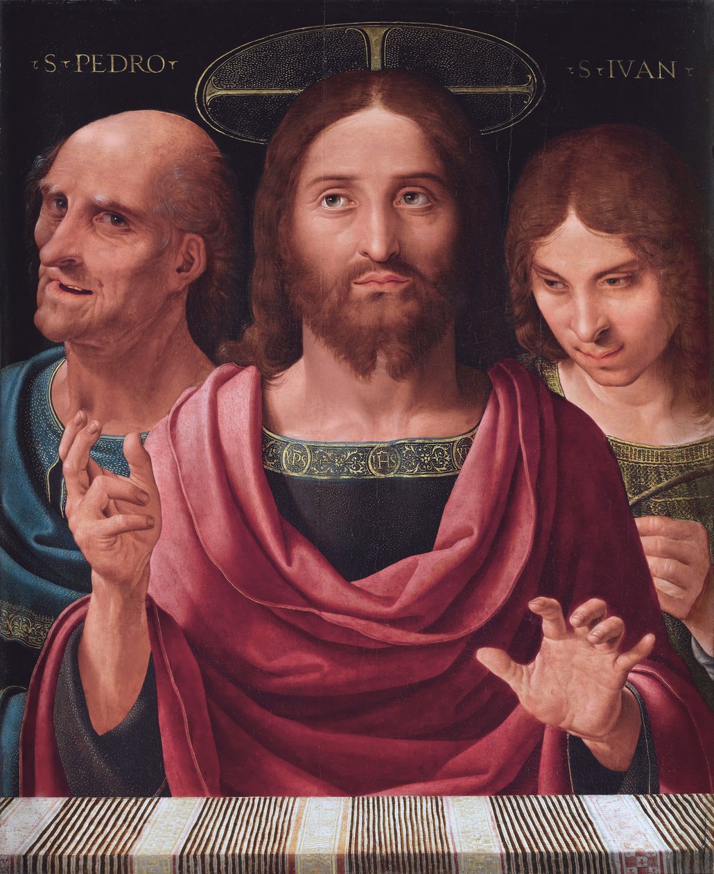 Salvator Mundi mellem de hellige Peter og Johannes, ca. 1507 (olie på træ) af Fernando Yanez de Almedina