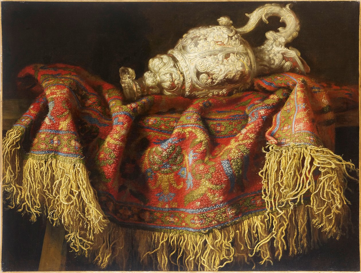 Stilleben med et tæppe, ca. 1640. af Fieravino