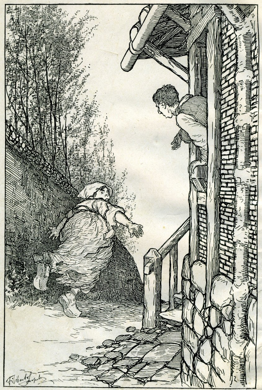 Illustration af Filiberto Scarpelli til fortællingen "Toinette l