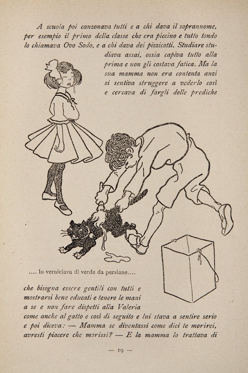 Illustration fra en børnebog, ca. 1920-30 af Filiberto Scarpelli