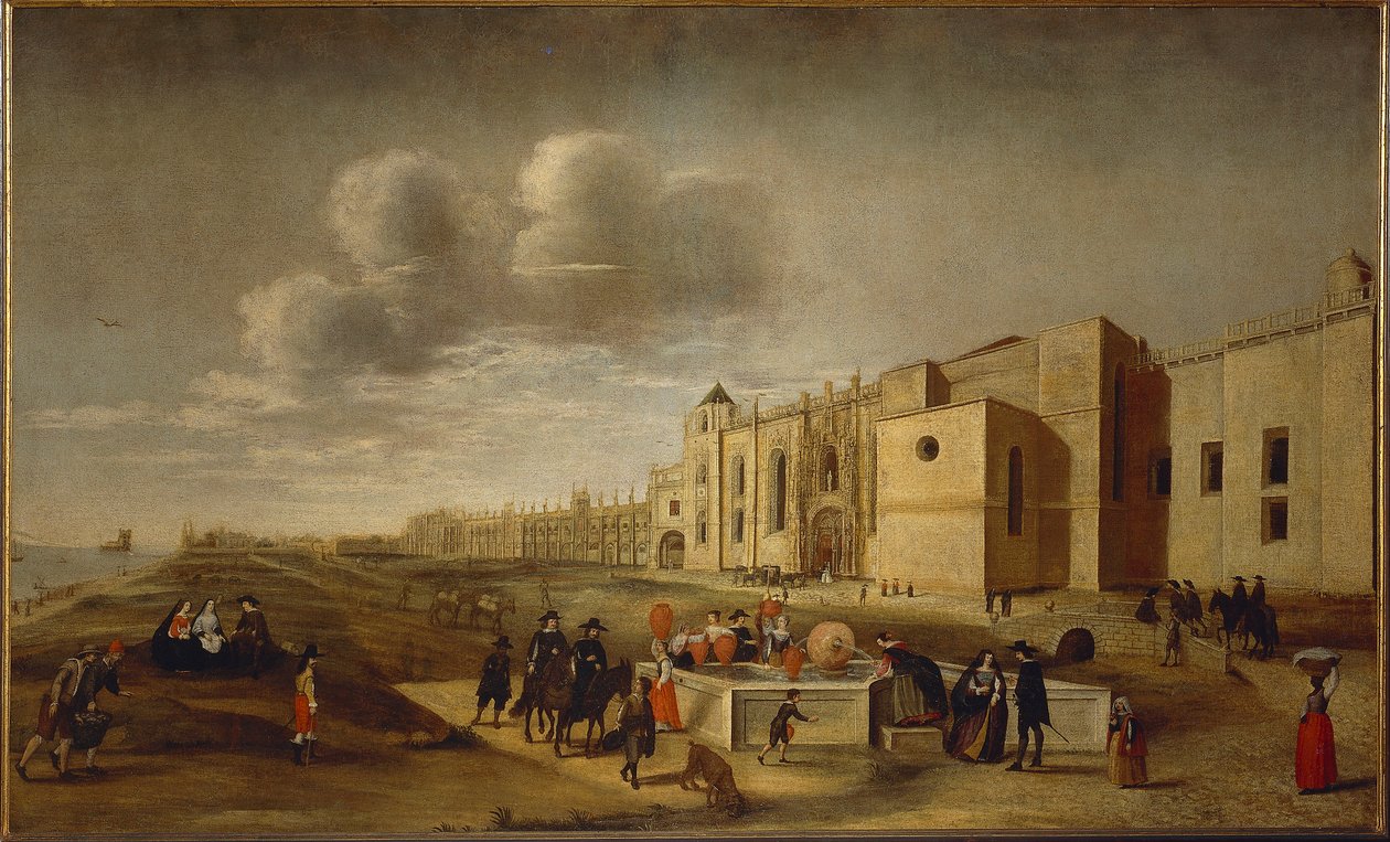 Panoramaudsigt over Jeronimos-klosteret og Belem-pladsen, Lissabon af Filipe Lobo