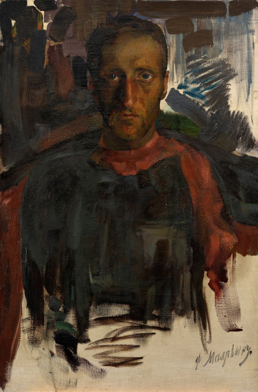 Portræt af digteren Nikolay Gumilyov 1886-1921 af Filipp Andreevic Maljavin