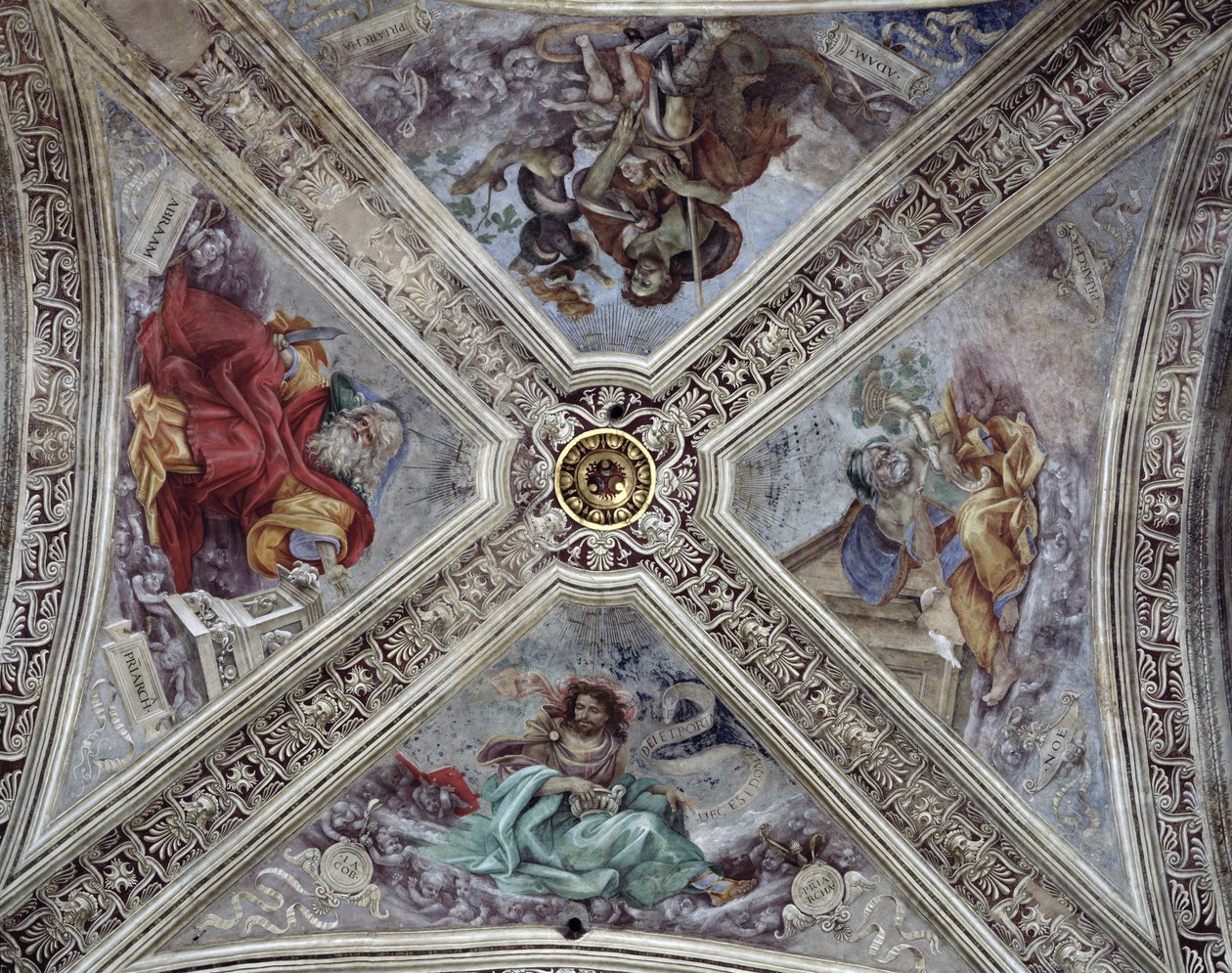 Loft i Strozzi-kapellet, der forestiller profeterne Abraham, Noah, Adam og Jakob ca. 1489-1502 af Filippino Lippi