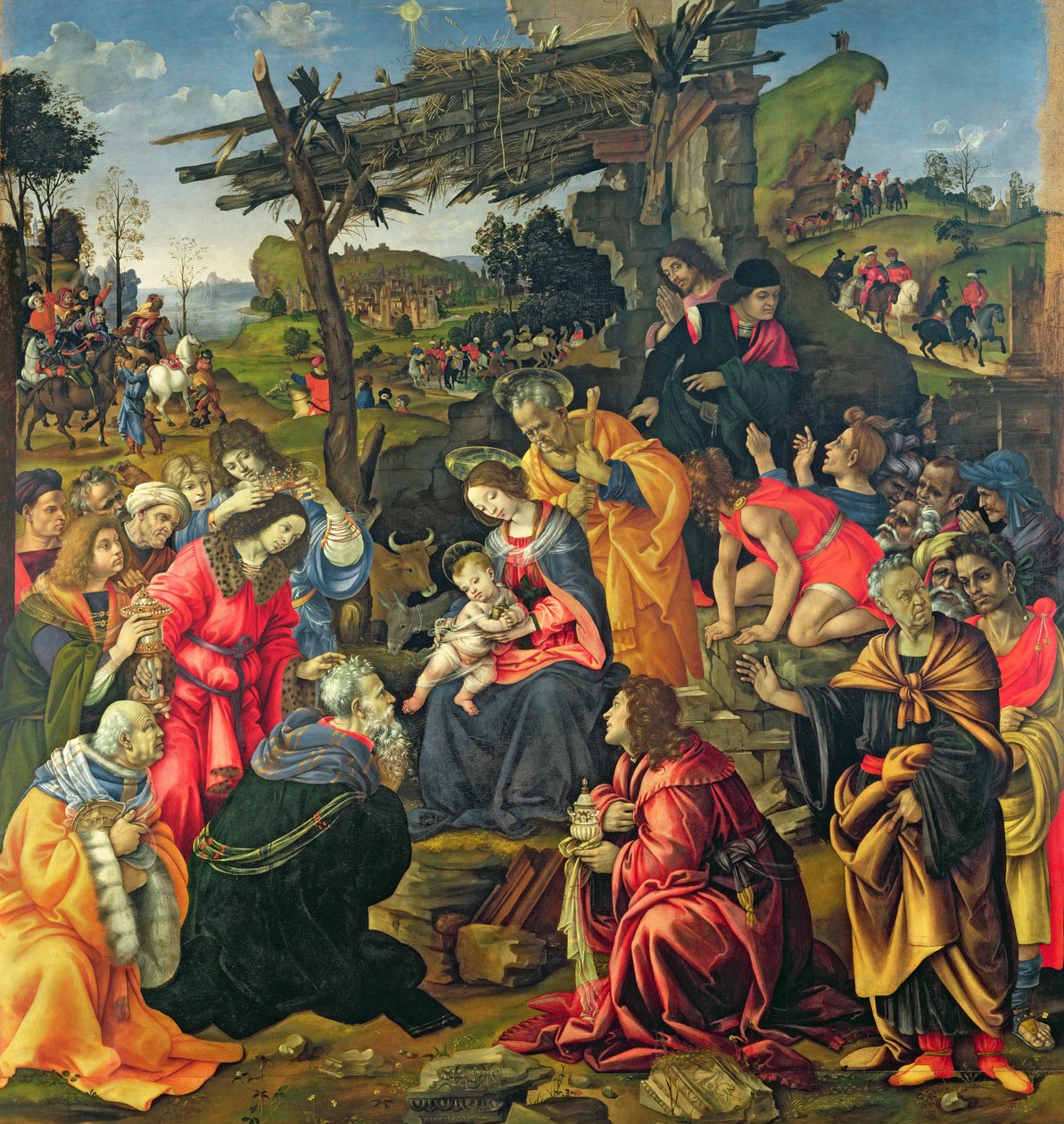 Magiernes tilbedelse, 1496 af Filippino Lippi