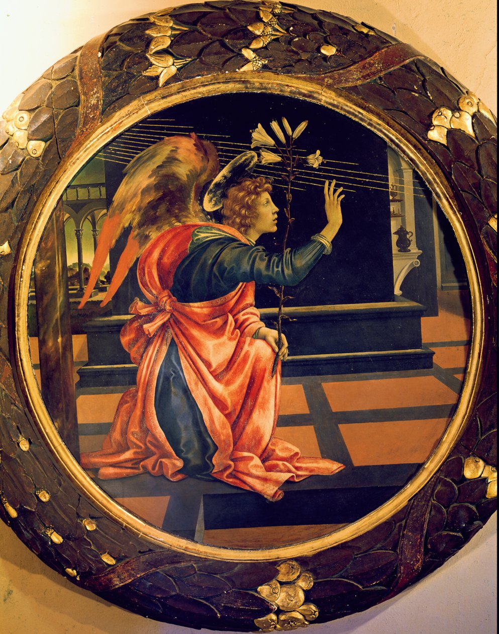 Bebudelsens engel, ca. 1483 (tempera på panel) af Filippino Lippi