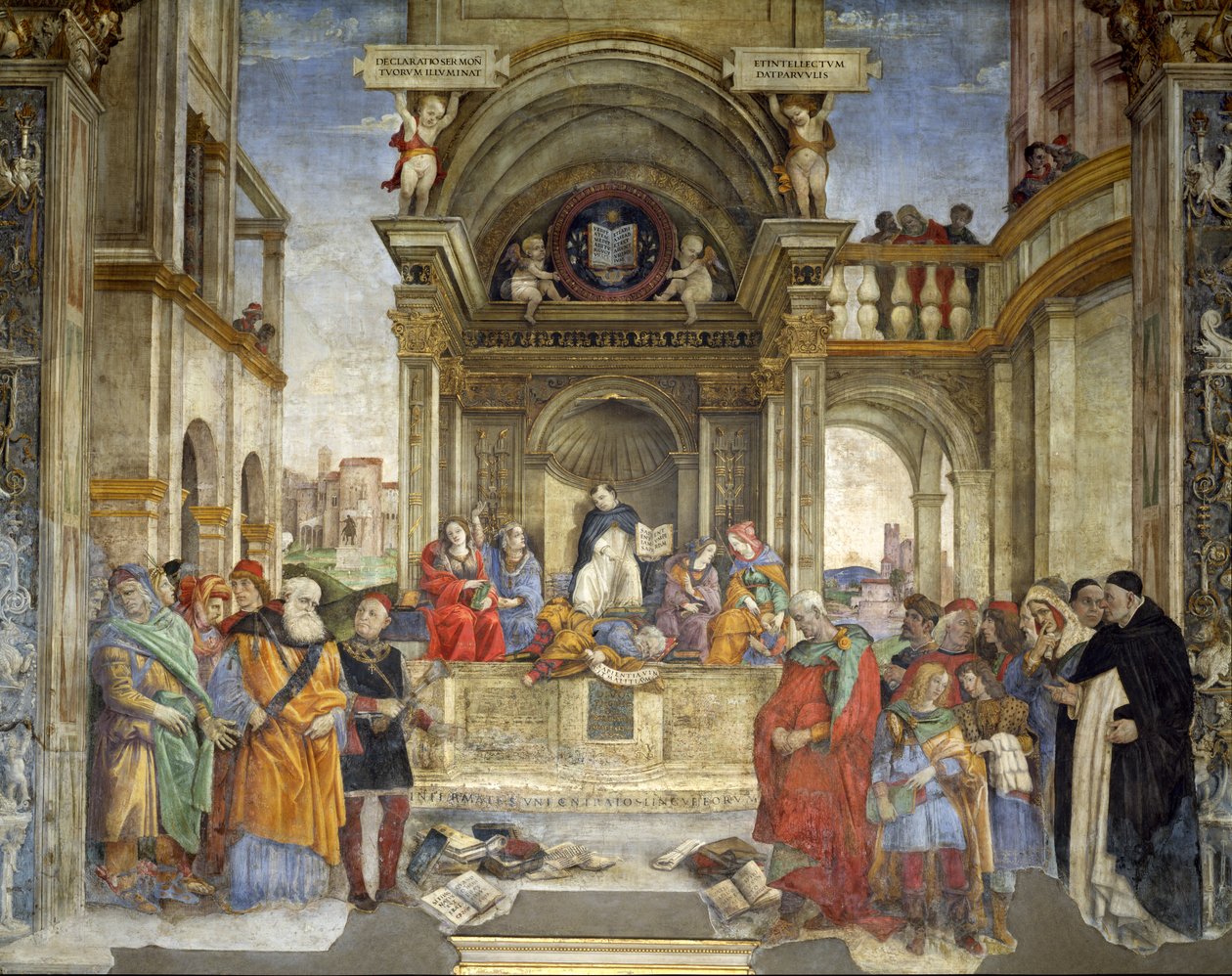 The Dispute of St Thomas, Carafa Chapel, Santa Maria sopra Minerva, Rom, 1488-93 af Filippino Lippi