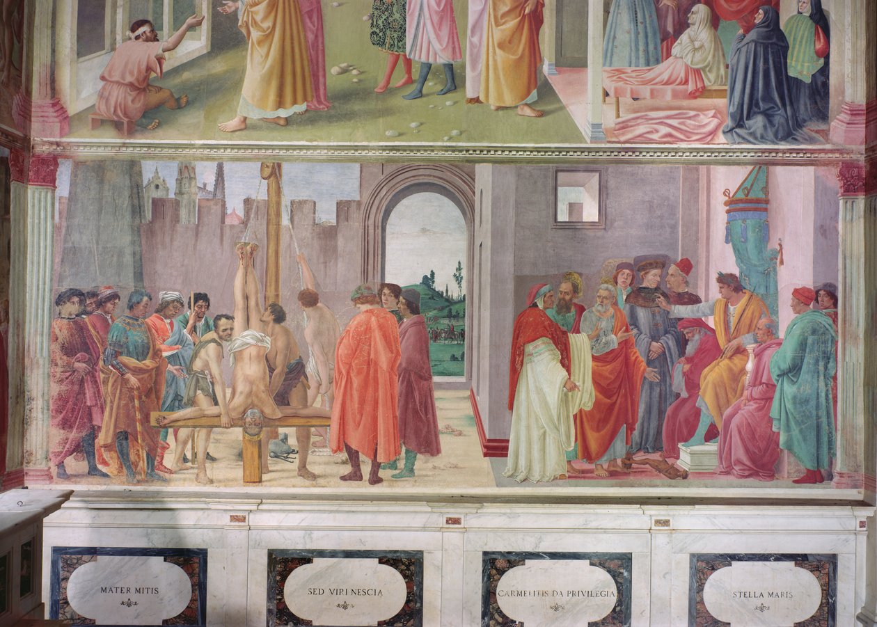 Striden med Simon Mago og Sankt Peters korsfæstelse, ca. 1484-85 af Filippino Lippi