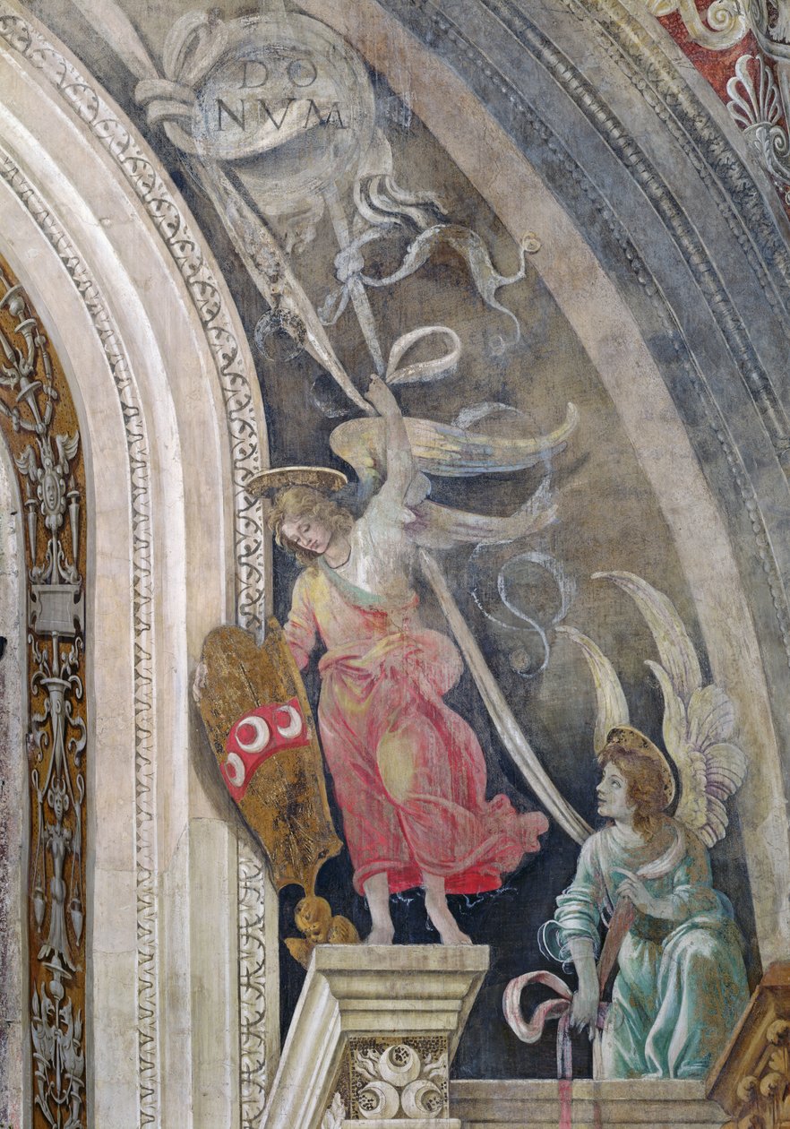 To engle, detalje fra højre side af østmuren i Strozzi-kapellet, ca. 1457-1502 af Filippino Lippi