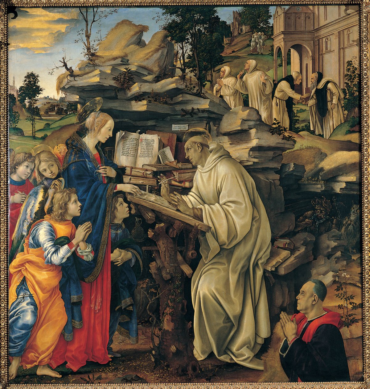 Jomfruens tilsynekomst for Sankt Bernhard af Filippino Lippi