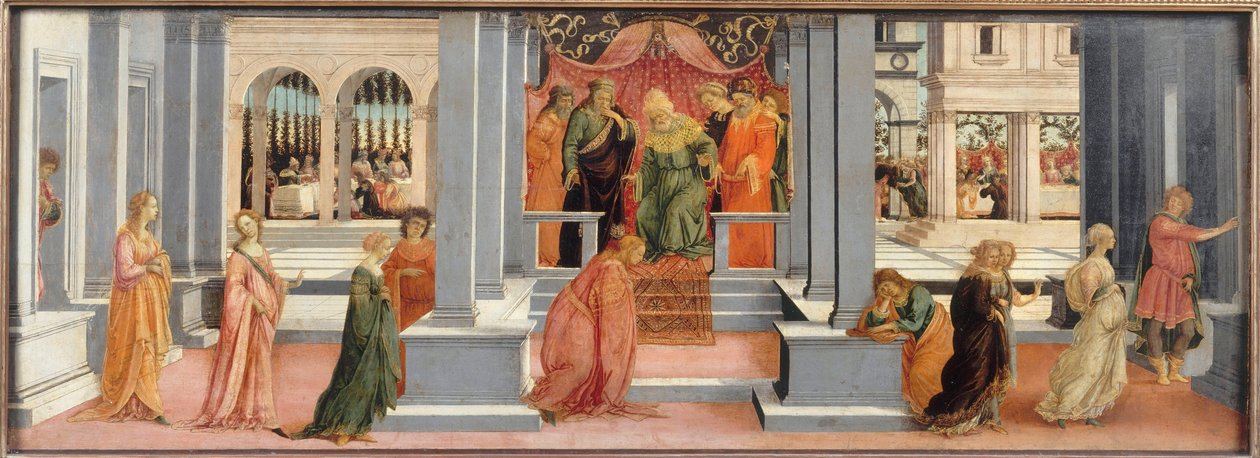 Esther før Ahasverus, 1478-1480 af Filippino Lippi