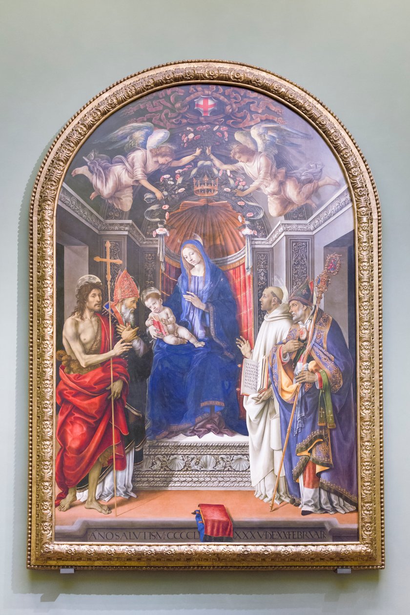 Madonna og Barn tronede med Johannes Døberen og helgener, kendt som Otto-altertavlen af Filippino Lippi