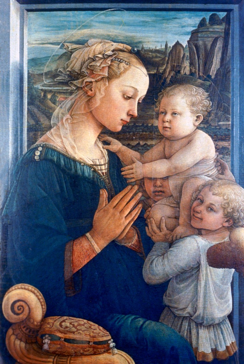 Madonna og barn med engle, c1455 af Filippino Lippi