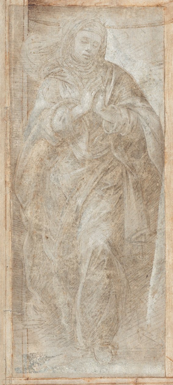 Stående kvinde med hænderne foldet i bøn af Filippino Lippi