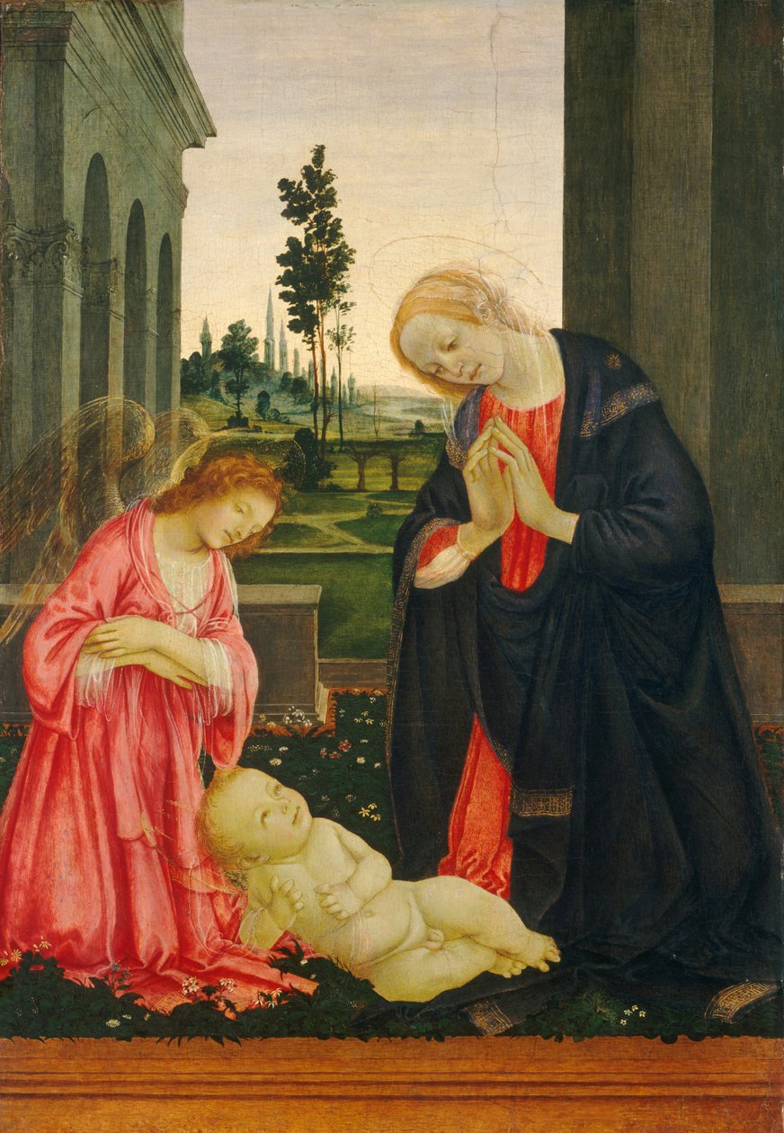 Barnets tilbedelse, ca. 14751480. af Filippino Lippi