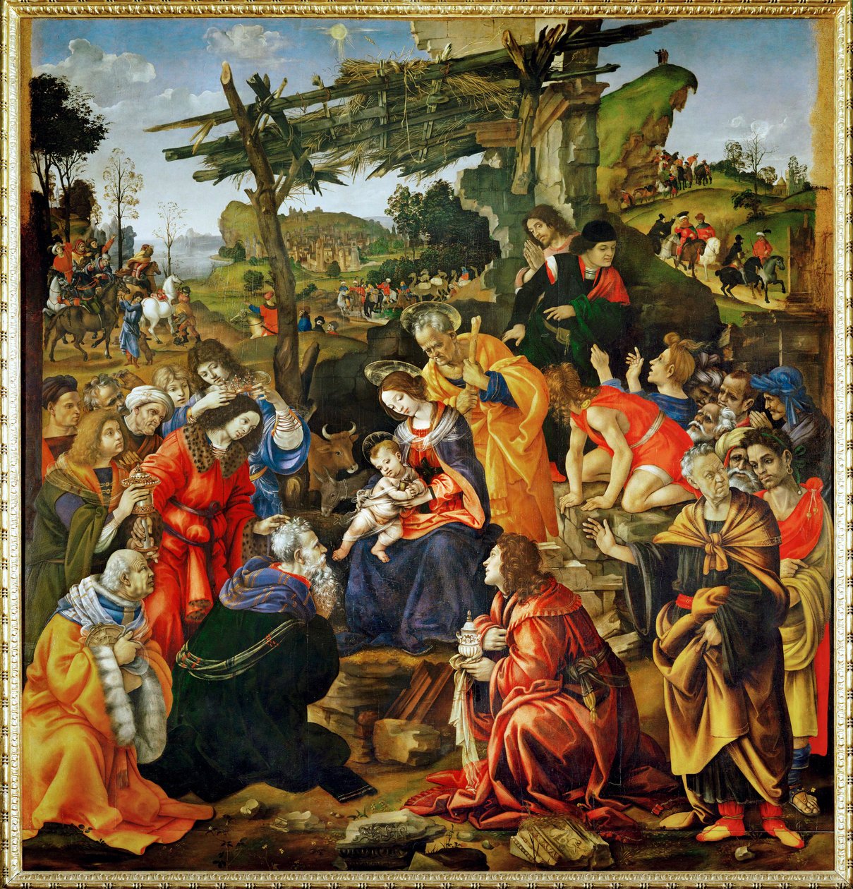 The Adoration of the Magi (tempera på træ) af Filippino Lippi