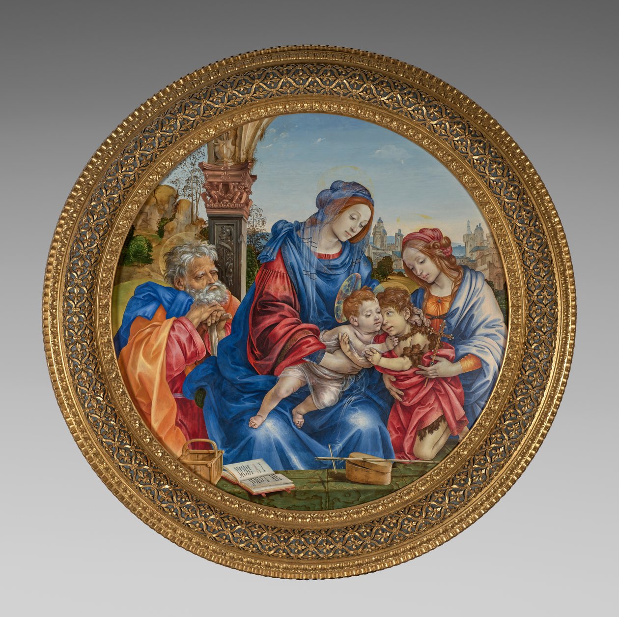 Den hellige familie med Johannes Døberen og Sankt Margrete af Filippino Lippi