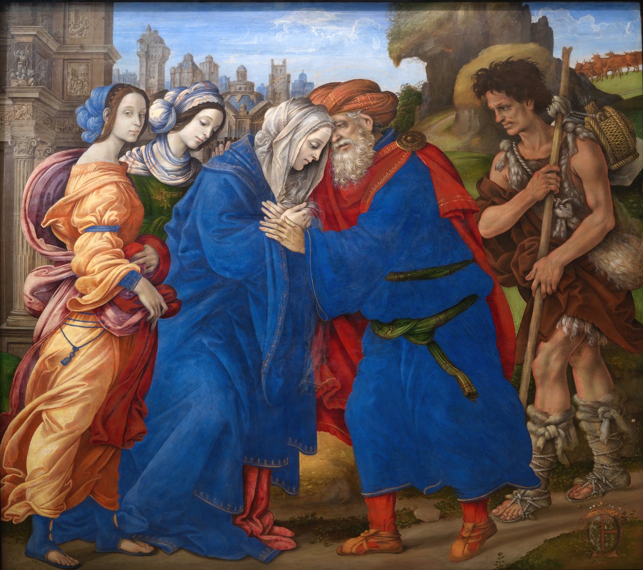 Mødet mellem Joachim og Anne uden for Jerusalems Gyldne Port af Filippino Lippi