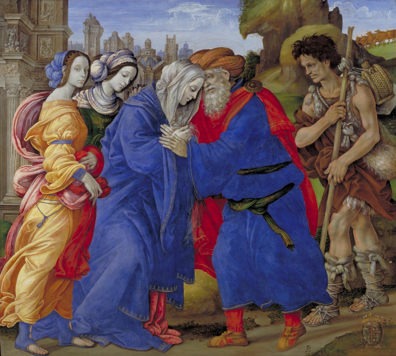 Mødet mellem Joachim og Anne uden for Jerusalems Gyldne Port af Filippino Lippi