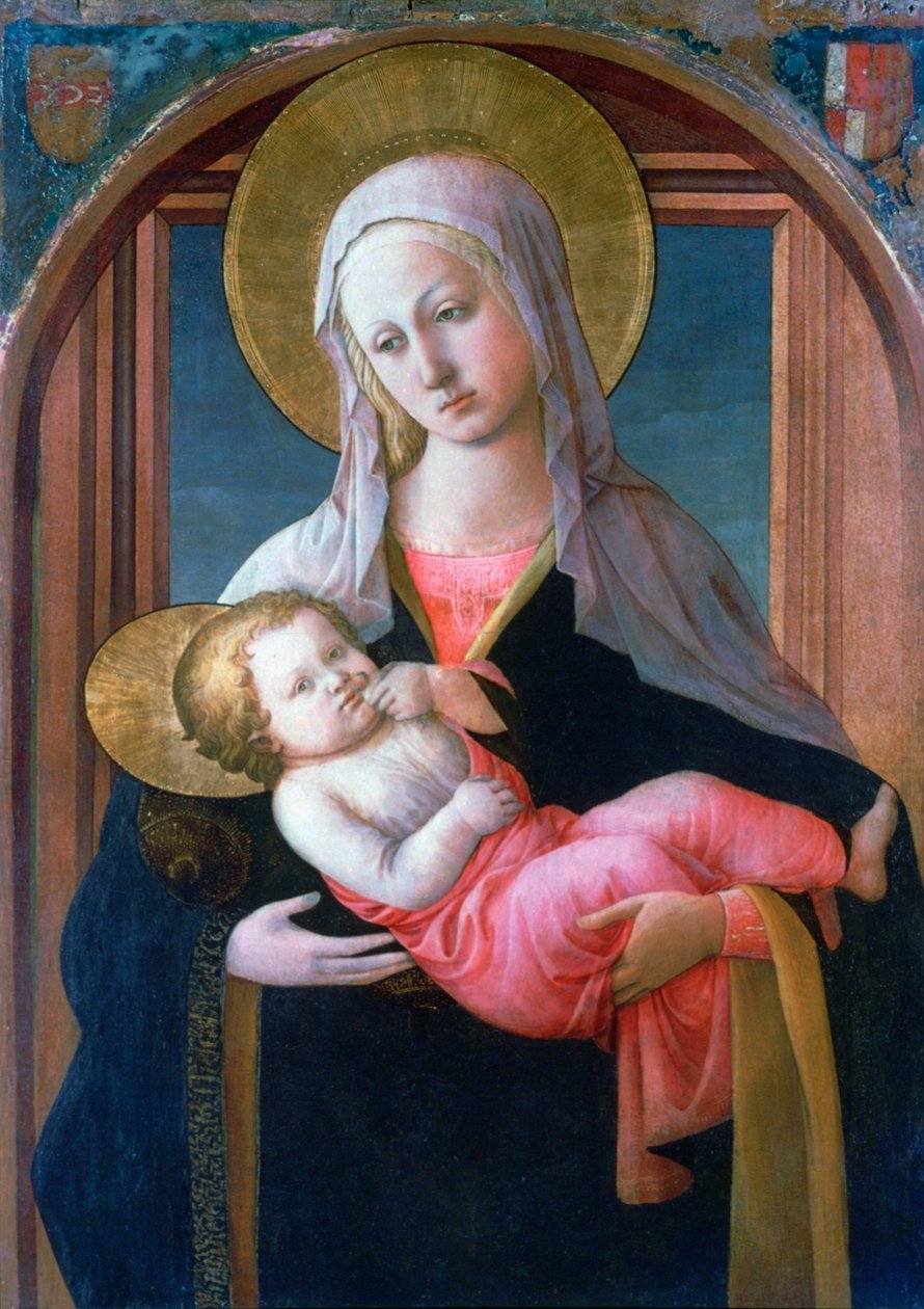 Jomfruen og barnet, c1450-1460 af Filippino Lippi