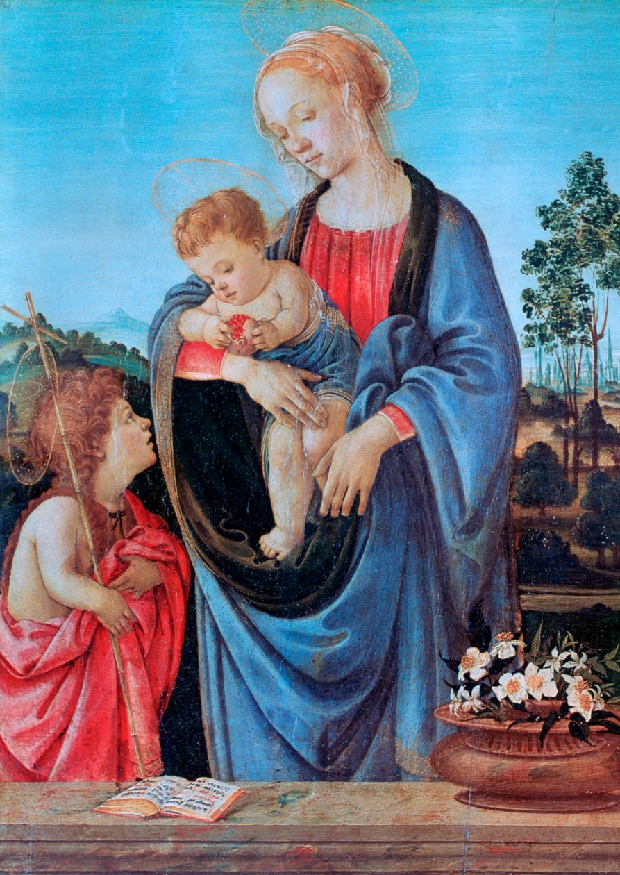 Jomfruen og barnet med Johannes, 1480 af Filippino Lippi