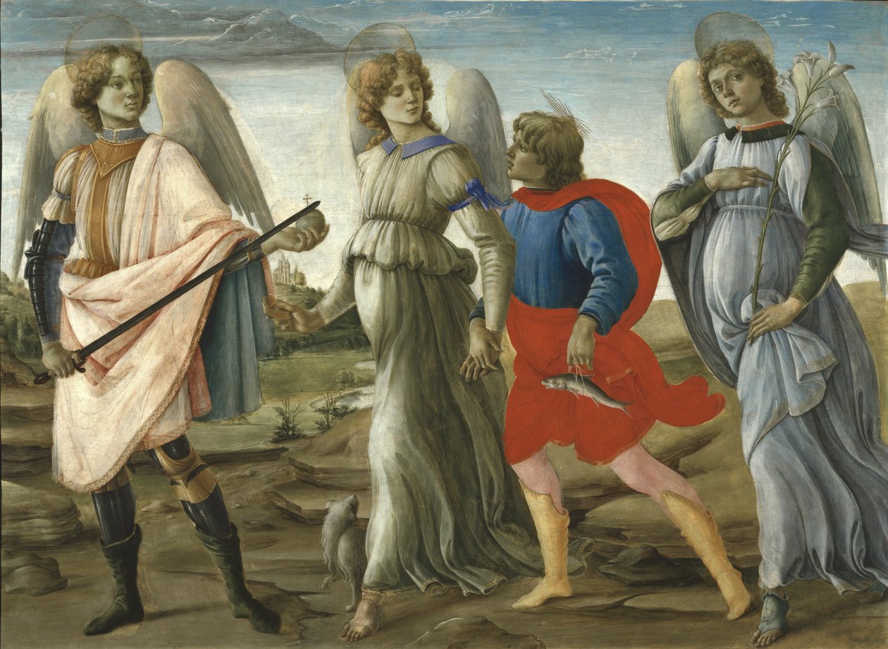 Tre ærkeengle med unge Tobias, 1477-78 af Filippino Lippi