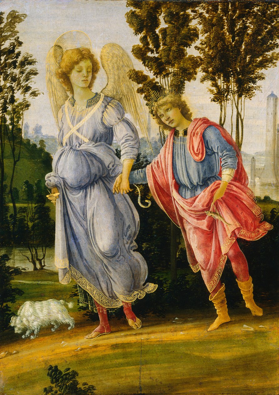Tobias og englen, ca. 1475/1480 (olie og tempera på panel) af Filippino Lippi