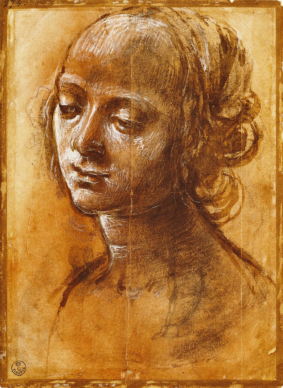 Kvindefigur, af Filippino Lippi (1457-ca 1504), tegning af Filippino Lippi