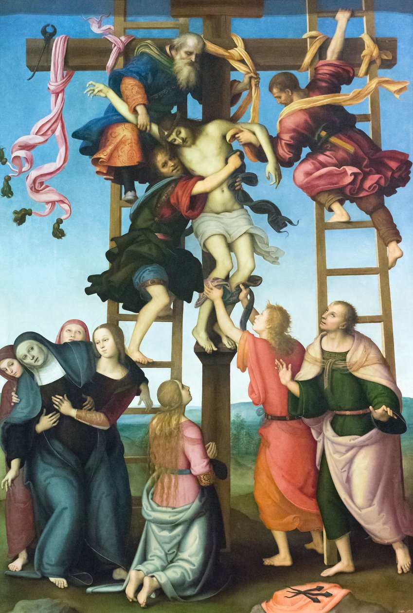 Afsætning fra korset af Filippino & Perugino Pietro (1446 1523) Lippi
