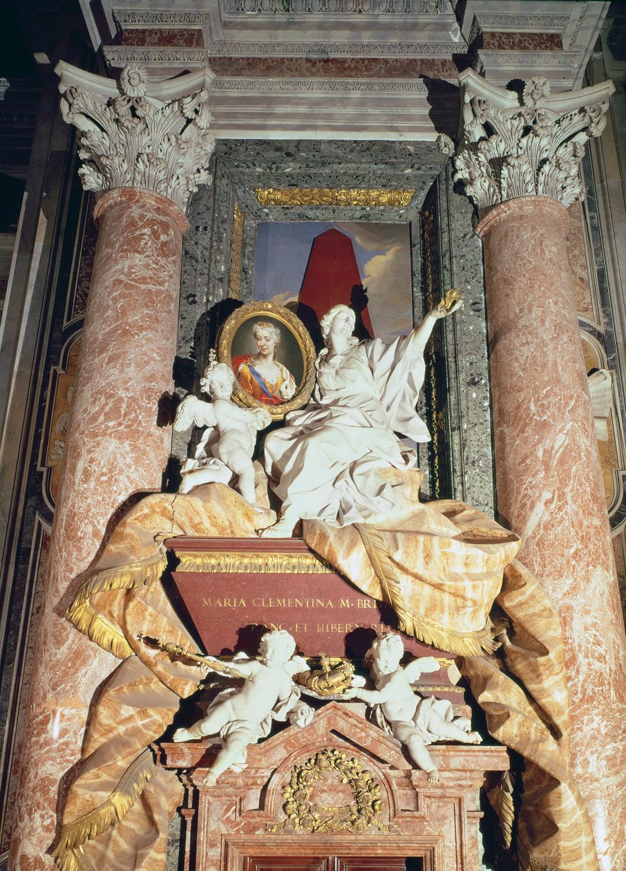 Monument til Maria Clementina Sobieska (1702-35) 1739 (marmor) af Filippo Barigioni