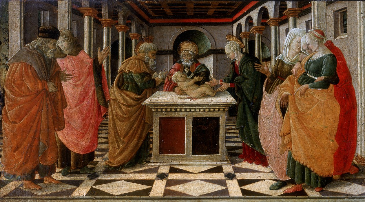 Præsentationen ved templet, predella, detalje, c.1470 af G. da and Filippi, C. Carpi