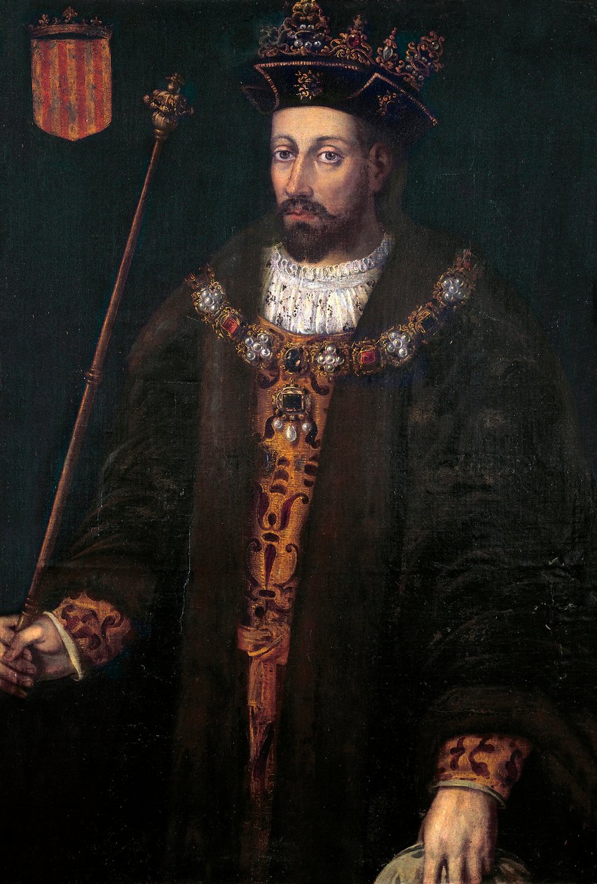 Portræt af Alfonso (Alfonso) III af Catalonien, IV af Aragon, kaldet debonnaire (1299 - 1336), konge af Aragon og Sardinien (1327-1336) af Filippo Ariosto