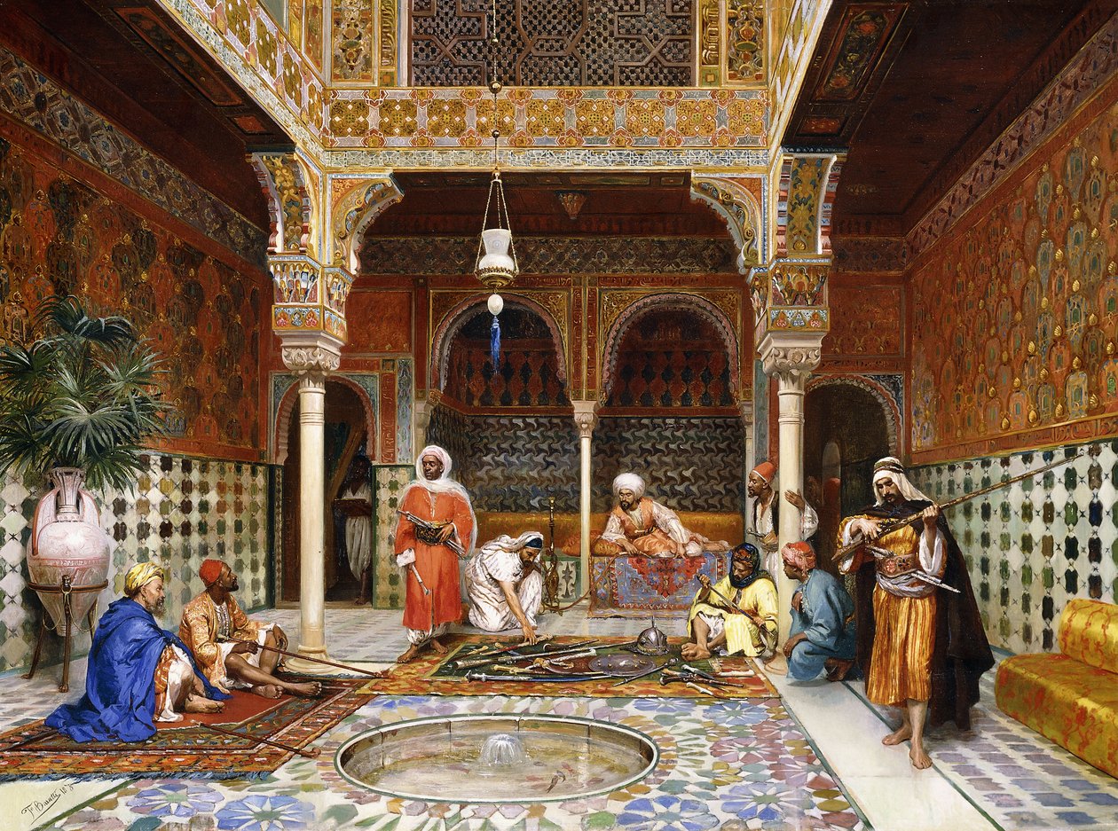 Våbensmede ved Alhambra-paladset, Granada, 1878 af Filippo Baratti