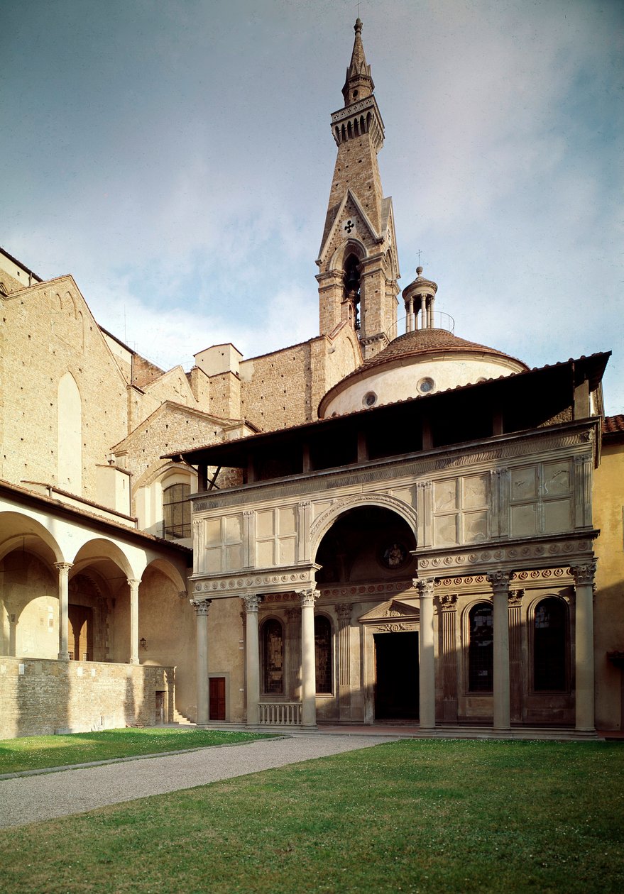 Udsigt over Pazzi-kapellet af Filippo Brunelleschi (1377-1446) af Filippo Brunelleschi