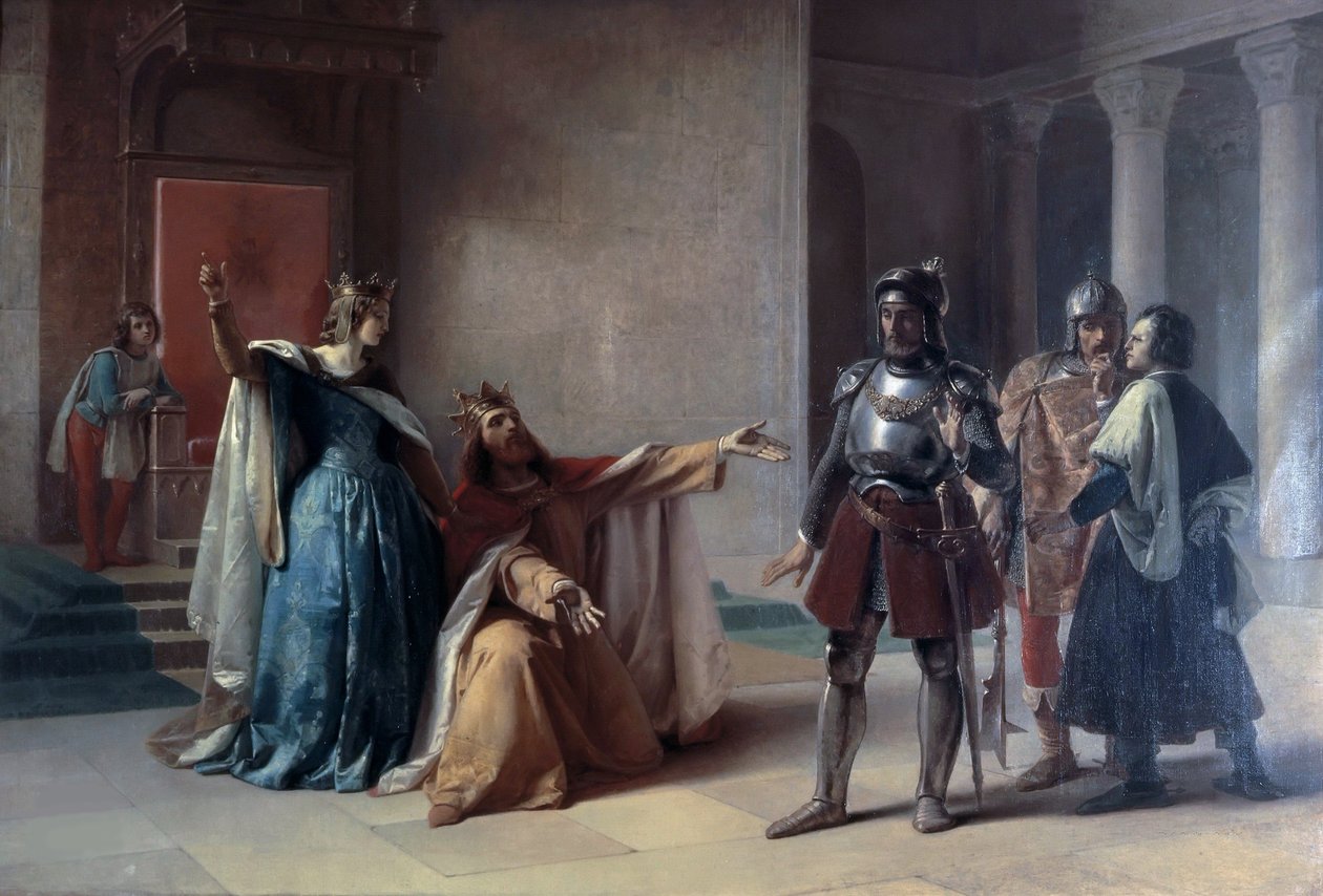 Kejser Frederick Barbarossa og hertug Henrik Løven i Chiavenna, før 1860. af Filippo Carcano
