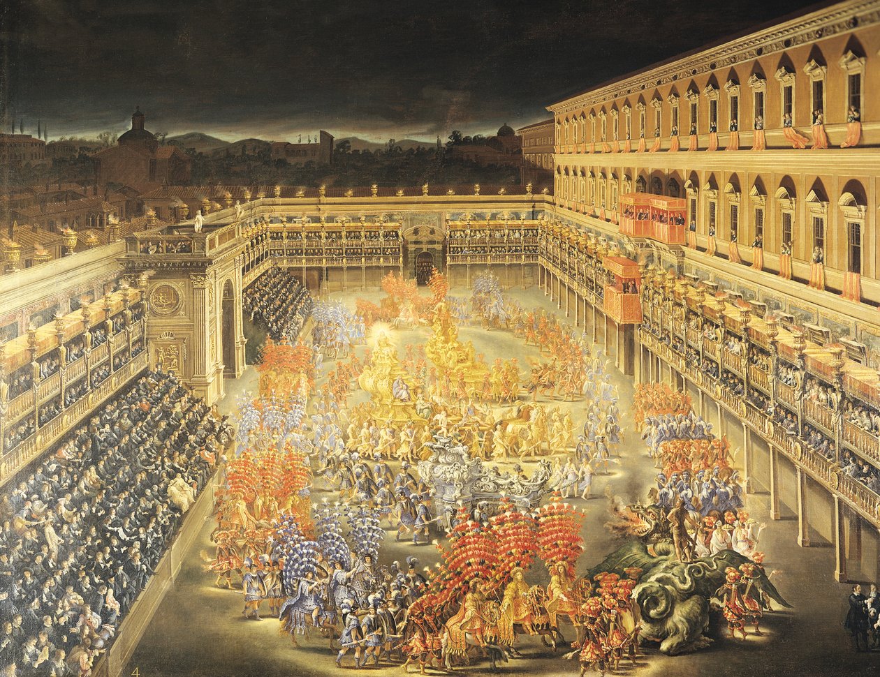 Festival til ære for Dronning Christina (1626-89) af Sverige i Palazzo Barberini af Filippo Lauri
