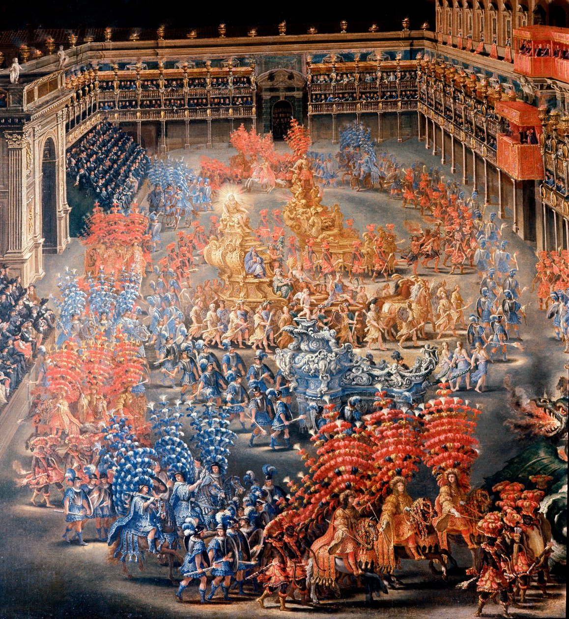 Fest i Palazzo Barberini til ære for Christine de Suede (Christine af Sverige), den 28/02/1656 Detalje. Maleri af Filippo Lauri (1623-1694) og Filippo Gagliardi (død 1659). Rom fra det 17. århundrede, Roms museum af Filippo Lauri