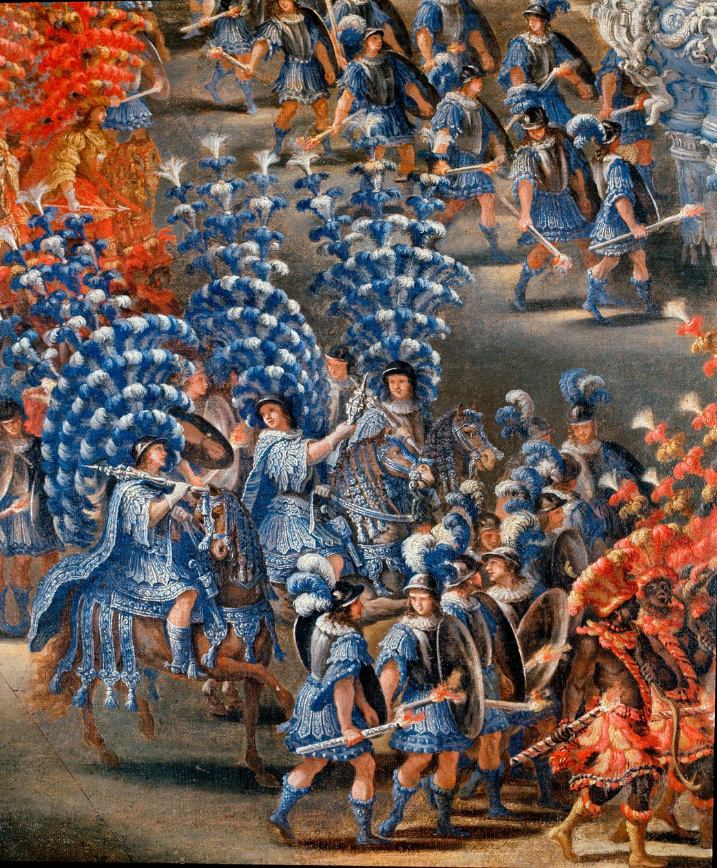 Fest i Palazzo Barberini til ære for Christine de Suede (Christine af Sverige), den 28/02/1656 Detalje. Maleri af Filippo Lauri (1623-1694) og Filippo Gagliardi (død 1659). Rom fra det 17. århundrede, Roms museum af Filippo Lauri