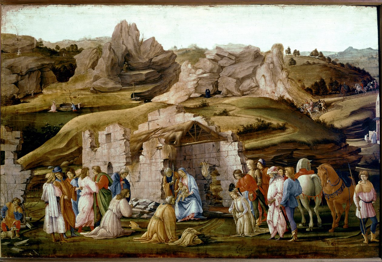 De hellige tre kongers tilbedelse. ca. 1480. (Olie og tempera på træ) af Filippo Lippi