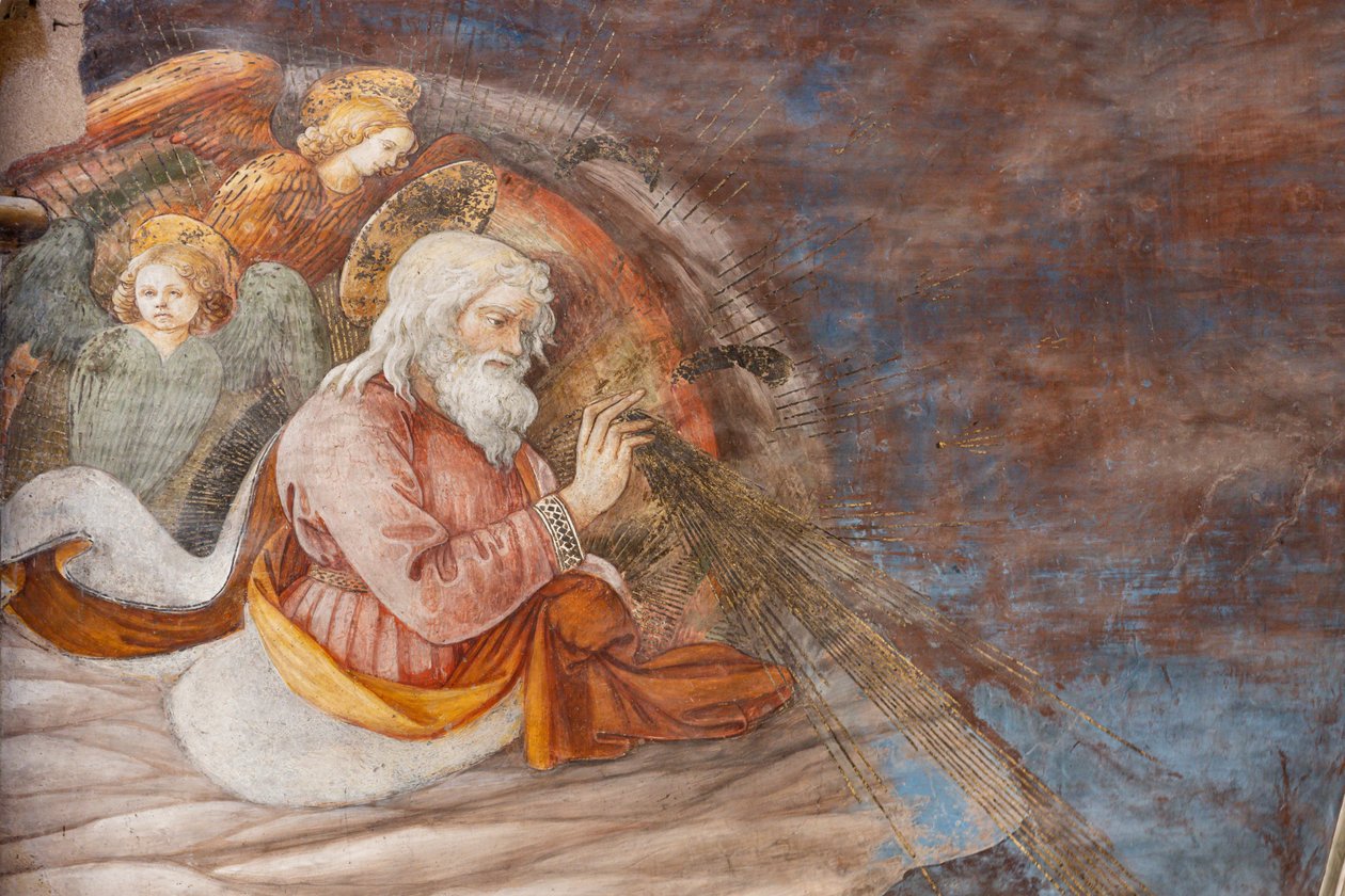 Gud og to engle, detalje af Marias kroning af Filippo Lippi