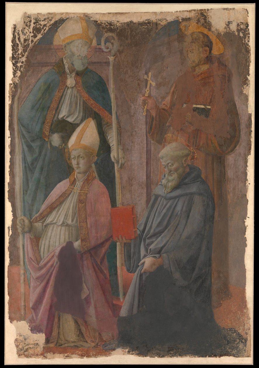 Saints Augustine og Francis, en biskop Saint, og Saint Benedikt. af Filippo Lippi